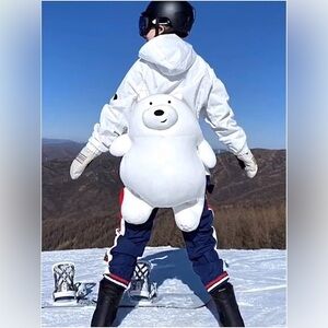 White Plush Bear Pillow